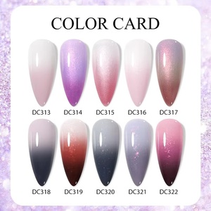 7ml Changing AurorasThermal Rubber Base <b>Gel</b> <b>Nail</b> Polish Nude Purple Glitter Sparking Long Lasting Manicure Art Varnish - Product Image 2