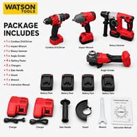 Kit combiné d'outils électriques sans fil 5 pièces (perceuse, clé à chocs, marteau, meuleuse) avec batteries – Fournisseur d'usine OEM ODM