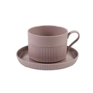 Hot selling Amazon restaurant ceramic cheap cup and saucer ethiopian style
