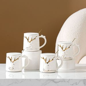 Tasse en porcelaine Elk, luxe léger, design élégant, écologique, cadeau moderne pour boudoir et goûter, capacité 380 ml - Product Image 2