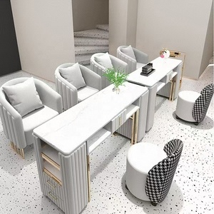 <b>Nail</b> Salon Furniture Set Modern Scandinavian-Style Single/Double-Seater Metal <b>Nail</b> Station-Durable <b>Nail</b> Table Bedroom Hospital - Product Image 1