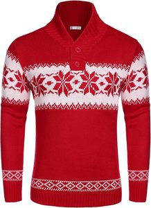 Suéter Navideño Feo de Punto, Suéteres Navideños Casuales con Copos de Nieve, Prenda de Punto - Product Image 6