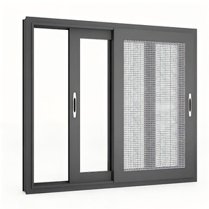 Fenêtre coulissante en aluminium à trois rails avec moustiquaire, fenêtre écoénergétique résistante aux intempéries pour les maisons - Product Image 2