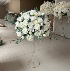 <span class=keywords><strong>M</strong></span>-FB06 Handgemaakte Bruiloft Bloemstuk Kunstmatige Rode Witte Roos Bruiloft Tafel Middelpunt Bloem Bal - Product Image 3