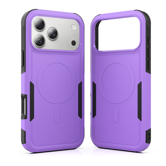 Factory Price Anti-shock Armor Design Magnetic TPU+PC Mobile Phone Cases for iphone 17 18 Pro Max Impact Resistant Back Cover