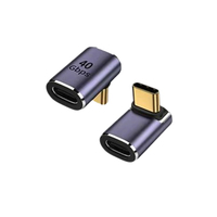 Adaptateur convertisseur de charge rapide de 90 à 180 degrés TYPE-C mâle à femelle USB côté angle moyen 40Gbps