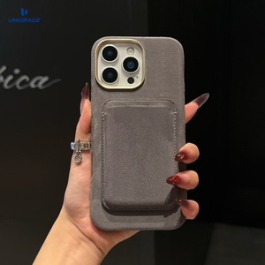 Étui portefeuille en cuir pour iPhone 15 Pro Max, étui pour iPhone 17, porte-cartes en Alcantara pour coques d'iPhone - Product Image 5