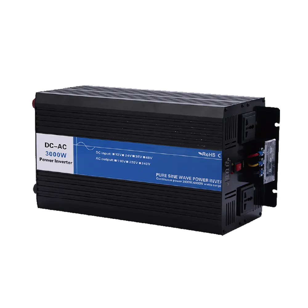 UPS 3000W inversor sinusoidal puro con LCD con cargador de batería para la venta