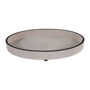 Vassoio Decorativo Rotondo Minimalista in Camoscio per Centrotavola, Elegante Vassoio d'Accento per Casa, Camera da Letto, Bagno, Vanità - Product Image 5