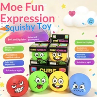 Jouet anti-stress en caoutchouc souple en forme de visage de ballon, à rebond lent, emballé en boîte, pour les 3 ans et plus