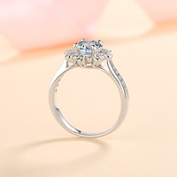 Bague en argent sterling S925 avec fleur d'hibiscus, 6,5 mm, sertie de zircone cubique, bague fine de mariage pour femmes - Fournisseur OEM ODM