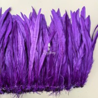 Plumes de queue de coq enfilées de 12-14 pouces, doublement cousues, directement de l'usine, pour coiffures de carnaval, samba, décoration de mariage et de fête DIY