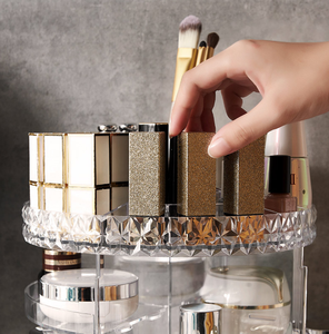 360 Degree Rotating Cosmetic Acrylic Makeup Storage Display <strong>Box</strong>, Large Countertop Shelf <strong>Vanity</strong> Organizers for Bathroom - Product Image 4