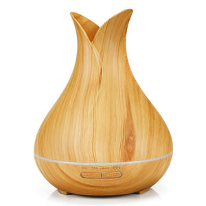Diffuseur d'huiles essentielles en vase blanc 0,5L avec humidificateur à lumière LED pour la maison et le bureau - Product Image 5