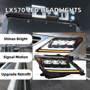 ไฟหน้า LED สำหรับ LX570 รุ่นใหม่ ปี 2007-2015 6000K พร้อมไฟเลี้ยวแบบไดนามิก เลนส์โปรเจคเตอร์ อุปกรณ์ตกแต่งรถยนต์ ไฟหน้า LX570 สำหรับ L รุ่นใหม่ - Product Image 2