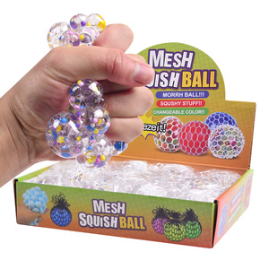Hot Selling Custom Anti-Stress Colored <b>beads</b> Soft Squeeze Ball Toy Colorful Mesh Squishy Ball Children Stretchy Parties Gifts - Product Image 5