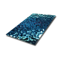 Plaque en acier inoxydable 304/316L, surface BA, ondulée, gaufrée, colorée, pour la décoration des plafonds de hall