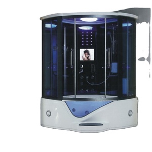 Fashionable Sector TV Steam Shower Cabin With Computer Panel