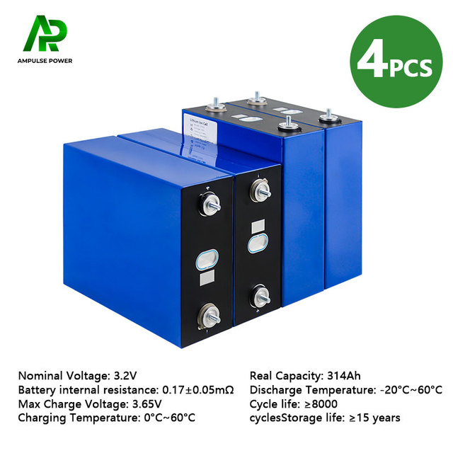 Lishen 314Ah 3.2v LiFePO4 Battery Cell Kit Home Backup Power DIY 51.2V China Origin 8000 Cycles -20C~60C