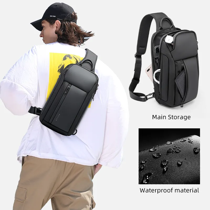 Factory Wholesale new design hot sell bulk travel shoulder korean crossbody custom men sling bag