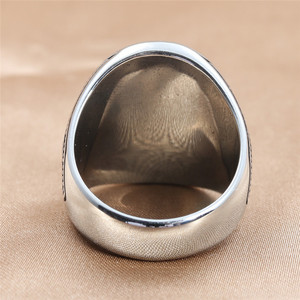 yunnique Men's Silver <b>Titanium</b> Steel <b>Ring</b> Letter Geometric Design Punk Style Fashion Jewelry Gift - Product Image 2