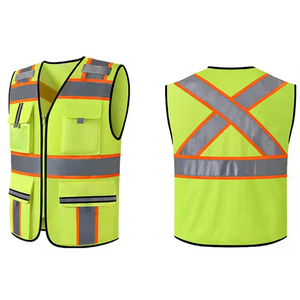 Gilet de sécurité en PVC haute visibilité pour les travailleurs de l'assainissement des routes de construction Logo personnalisable maille coton de sécurité réfléchissant - Product Image 1