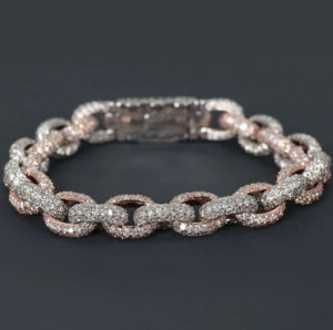 Stylish 925 Sterling Silver Cuban Link Bracelet Lab Grown Moissanite Diamond Minimal Design Jewelry - Product Image 5