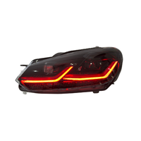Ensemble de phares de voiture pour VW Golf 6 2009-2012, feux de jour, DRL bicolore rouge et blanc