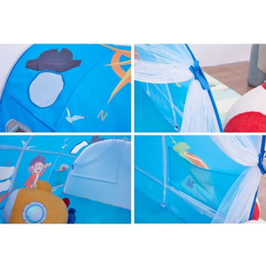 Tienda de Campaña Infantil 2 en 1 con Forma de Domo, Casa de Juegos Portátil con Diseños de Dibujos Animados del Mundo Marino y Princesas, Tienda de Campaña para Habitación Infantil - Product Image 4