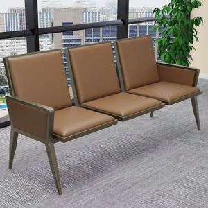 Conjunto de Sillas de Espera Modernas de Cuero PU para Oficina, Muebles Comerciales Duraderos de Diseño Contemporáneo en Color Negro - Product Image 4