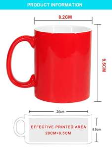 Personalizable 11oz Classic Ceramic Photo Sublimación Tazas <span class=keywords><strong>de</strong></span> café Cambio <span class=keywords><strong>de</strong></span> color en forma <span class=keywords><strong>de</strong></span> corazón Mango Frosted Magic Cup Made Clay - Product Image 5