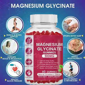 Caramelle Gommose OEM con Zinco, Calcio, <span class=keywords><strong>Vitamina</strong></span> <span class=keywords><strong>D3</strong></span>, Treonato di Magnesio per il Sonno e la Salute Cerebrale, Gommose al Glicinato di Magnesio - Product Image 4