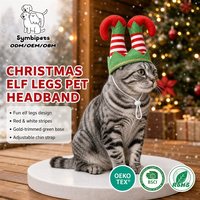 Großhandel Weihnachts-Haustierhut: Weihnachtsmann-Rentier-Geweih-Zaubererhut mit verstellbarem Riemen – Weihnachtskostüm-Kopfbedeckung für Katzen, Kätzchen und kleine Welpen