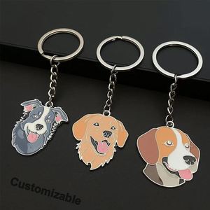 Porte-clés créatif en métal pour animaux de compagnie, petit cadeau pour les propriétaires de voitures, personnalisé, en stock, animal mignon - Product Image 1