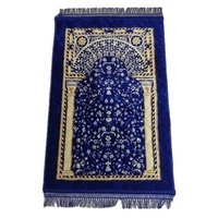 Tapis de prière musulman personnalisé de luxe en polyester jacquard tissé plat, fabriqué à la machine, antidérapant, pour l'extérieur, vente en gros