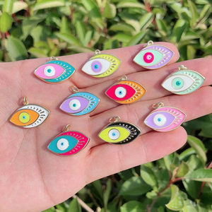 Laiton coloré avec yeux métalliques enduits d'émail Design Oxeye Charms Bijoux Charmes Collier Pendentifs pour bijoux - Product Image 1