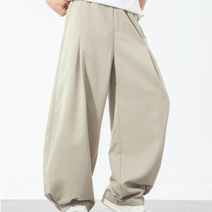 Poliéster Ligero pero Hold Shape Comodidad Estilo de moda Plisado Holgado Globo Fit Hombres Streetwear Pantalones - Product Image 3