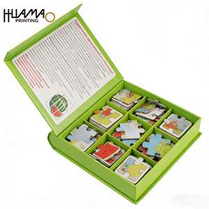 Custom Rigid <b>Book</b> Shape Card Storage Box for Children's <b>Educational</b> Cards Memory Game Cards Flash Cards with Dividers - Product Image 1