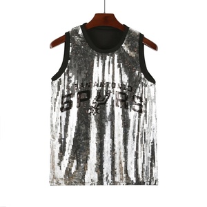 Luxury Heavy Embroidery San Antonio <strong>Sequin</strong> t Shirts for Ladies Gameday Sports Ladies <strong>Sequin</strong> <strong>Tops</strong> Basketball Team Sequined Shirts - Product Image 4