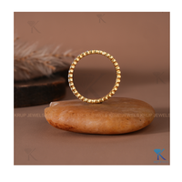 Bague Éternité Bulle en Or 10K Plaqué Or, Sertie de Petits Diamants Brillants, Empilable, Intemporelle, Minimaliste pour Femme