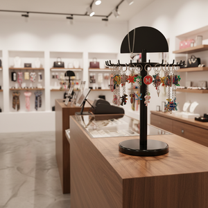 Espositore Girevole Moderno per Portachiavi, Stand da Banco per Promozioni in Negozio, Vetrina per Gioielli - Product Image 3