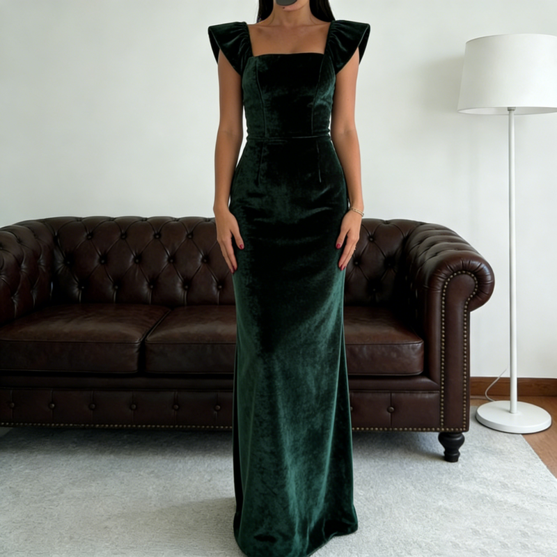 Deals Dark Green Velvet Dress Empire Waist Design | Alibaba.com Deals Dark Green Velvet Dress Empire Waist Design | Alibaba.com