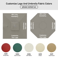 Parasol d'extérieur grand format 3*3M avec base intégrée, climatisation, éclairage LED, parasol électrique pour villa et patio