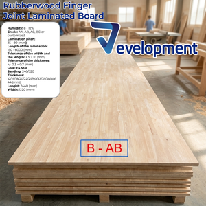 Panneau de bois de caoutchouc à surface lisse, lamellé-collé à joint de doigt, face B, défauts minimaux, colle F4 Star, 1220x2440mm, largeur de lamination - Product Image 3