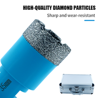 Ensemble de 7 forets diamantés brasés sous vide M14 pour le perçage de carreaux, de porcelaine, de marbre et de béton, adaptateur à tige hexagonale, haute efficacité