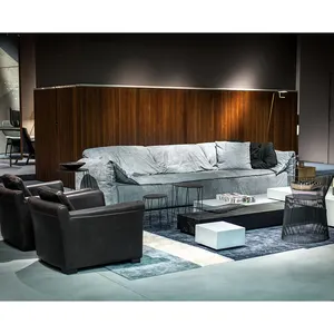 Contemporary Living Room sofa Furniture Couch Brown grey Leather sofa customizable furniture Modern Casablanca sofa