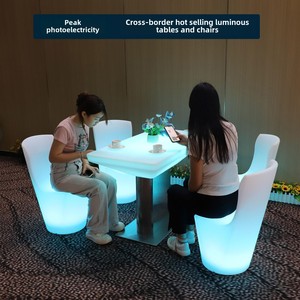 Hiện đại ngoài trời hình chữ nhật có thể điều chỉnh thanh cao Bảng KTV ánh sáng Bàn cà phê Ghế nhựa giải trí giải trí đồ nội thất nhà - Product Image 3