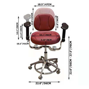 Chaise de médecin réglable en hauteur, tabouret dentaire en métal, plage de hauteur d'assise 560-700 mm, chaise pour ophtalmologie, chirurgie esthétique - Product Image 2