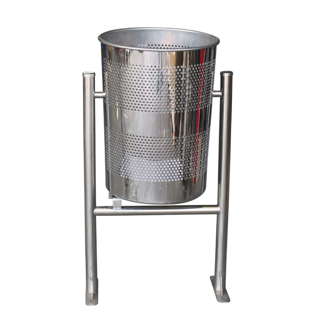 High Quality Outdoor Public Breathable Metal Commercial Hall Garbage Can Expanded Mesh Trash Waste Bin