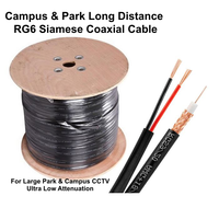 Câble coaxial RG6 Siamese longue portée pour campus et parcs, 2 conducteurs, 75 Ohm, prix de gros direct usine, personnalisable en vrac